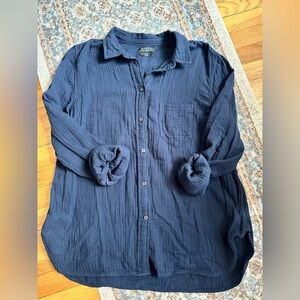 J. Crew Garçon Classic Double Gauze Shirt Navy 14